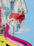 Untitled Blue I (60x70cm) - Danish Gallery - Moderne, abstrakte malerier. Online galleri med original, unik kunst til din bolig. 