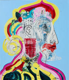 Untitled Blue I (60x70cm) - Danish Gallery - Moderne, abstrakte malerier. Online galleri med original, unik kunst til din bolig. 