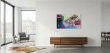 We Love Nørrebro (80x40cm) - Danish Gallery - Moderne, abstrakte malerier. Online galleri med original, unik kunst til din bolig. 