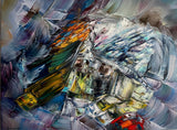 Golden Horizon (80x60cm) - Danish Gallery - Moderne, abstrakte malerier. Online galleri med original, unik kunst til din bolig. 