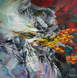 A Shore for Two (50x50cm) - Danish Gallery - Moderne, abstrakte malerier. Online galleri med original, unik kunst til din bolig. 