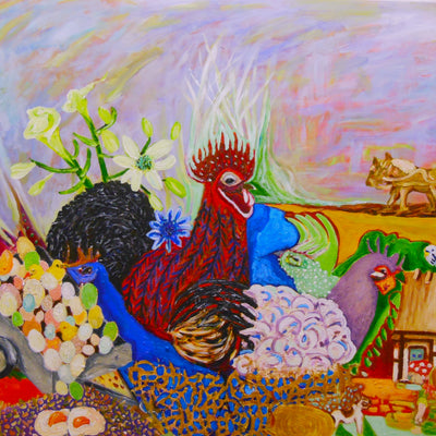 Kvinden med æggene (100x80 cm)