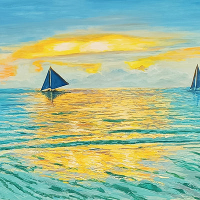 Langt ude i havet (120x80cm)