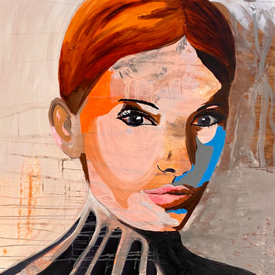 Kvinde med orange hår (100x120 cm)