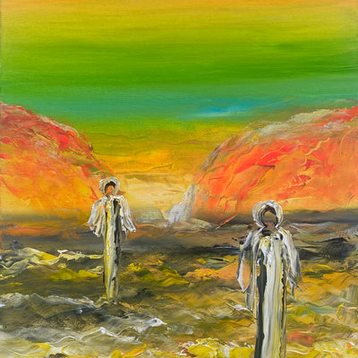 Nordlys ved vandet (60x80cm)