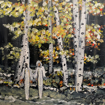 Lys og atmosfære i skoven (60x80cm)