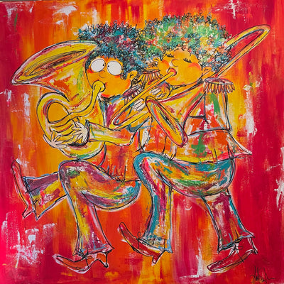 Tuba og dragbasun (100x100cm)