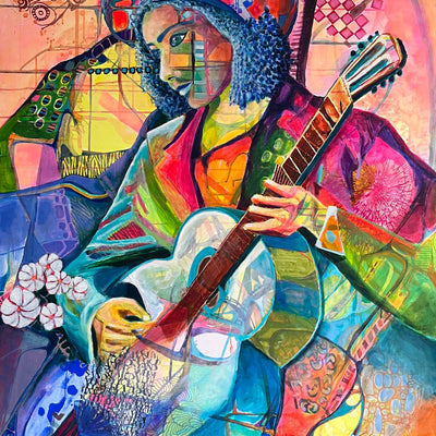 Guitaristens stille øjeblik (100x160cm)