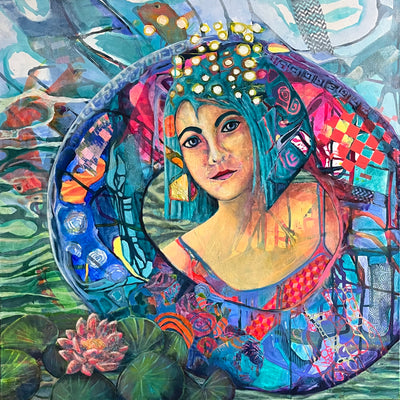 Svømning i naturen (80x80cm)