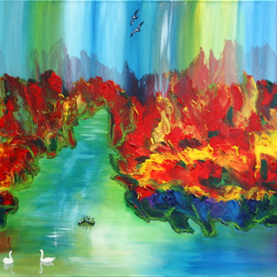 Rundt om vandfaldene (180x110cm)