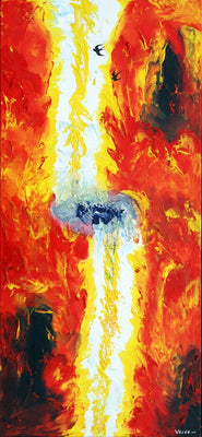 Rundt om vandfaldene (60x130cm)