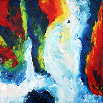Rundt om vandfaldene (80x80cm)