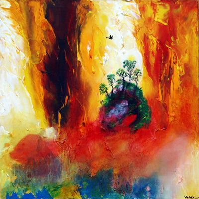 Rundt om vandfaldene (80x80cm)