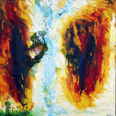 Rundt om vandfaldene (100x100cm)