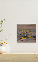 Dandelions by house wall (40x40cm)