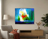 Around the falls (100x80cm) - Danish Gallery - Moderne, abstrakte malerier. Online galleri med original, unik kunst til din bolig. 
