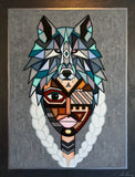 The Shieldmaiden of Steel and Silence (70x90cm) - Danish Gallery - Moderne, abstrakte malerier. Online galleri med original, unik kunst til din bolig. 