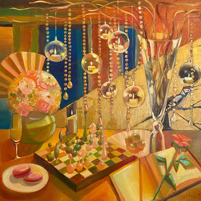 Gylden aften (80x80cm)