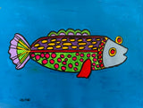 Fish (40x30cm) - Danish Gallery - Moderne, abstrakte malerier. Online galleri med original, unik kunst til din bolig. 