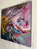 Glints of Happiness (50x50cm) - Danish Gallery - Moderne, abstrakte malerier. Online galleri med original, unik kunst til din bolig. 