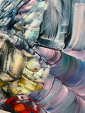 Golden Horizon (80x60cm) - Danish Gallery - Moderne, abstrakte malerier. Online galleri med original, unik kunst til din bolig. 