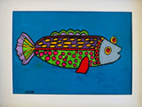 Fish (40x30cm) - Danish Gallery - Moderne, abstrakte malerier. Online galleri med original, unik kunst til din bolig. 