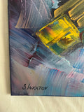 Golden Horizon (80x60cm) - Danish Gallery - Moderne, abstrakte malerier. Online galleri med original, unik kunst til din bolig. 