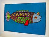 Fish (40x30cm) - Danish Gallery - Moderne, abstrakte malerier. Online galleri med original, unik kunst til din bolig. 