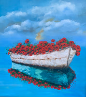 Poppies on the sea (90x100cm)