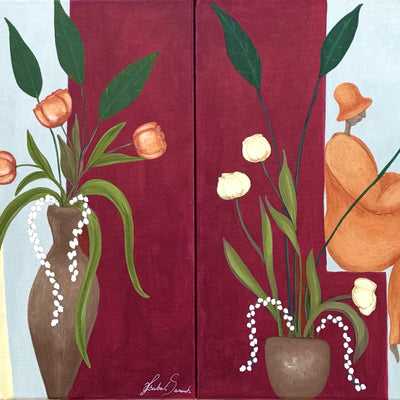 A cozy day among the scent of flowers I + II (60x40cm)
