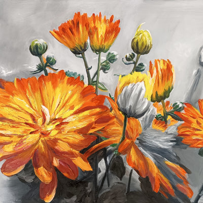 Tåge i haven (90x60cm)