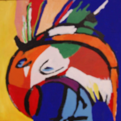 Creature with a red beak (84x84cm)