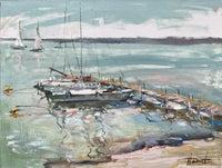 Boats on the pier (65x50cm)