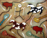Cavalli e bisonti - a tribut to cave painting (100x80cm)