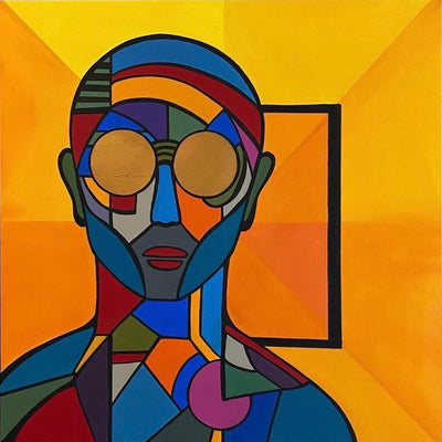 Brændende mand (70x70cm)