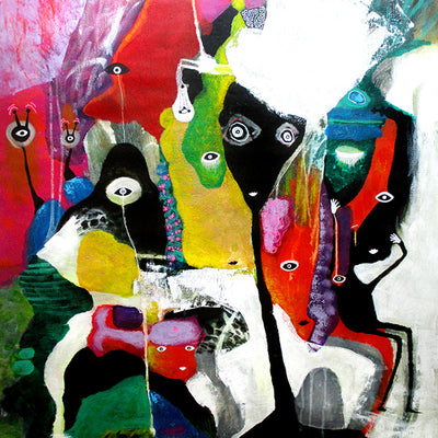 Minder om lyserøde fisk (80x100 cm)