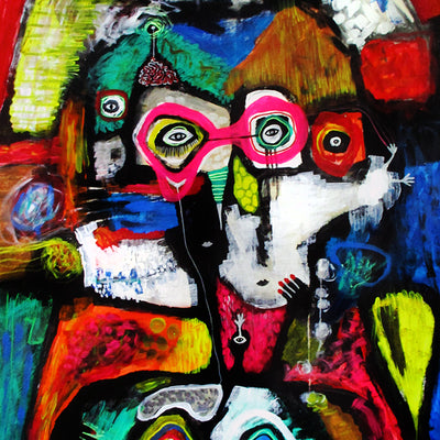 Lyserøde glas til to (80x100 cm)