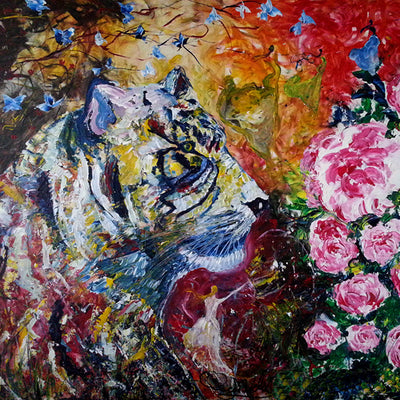Tiger for kærlighed (120x100 cm)