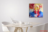 Colorful woman ( 50x50 cm ) - Danish Gallery - Moderne, abstrakte malerier. Online galleri med original, unik kunst til din bolig. 