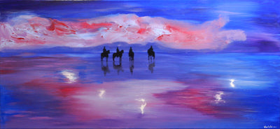 Heste ved Nordsøen (130x60 cm)